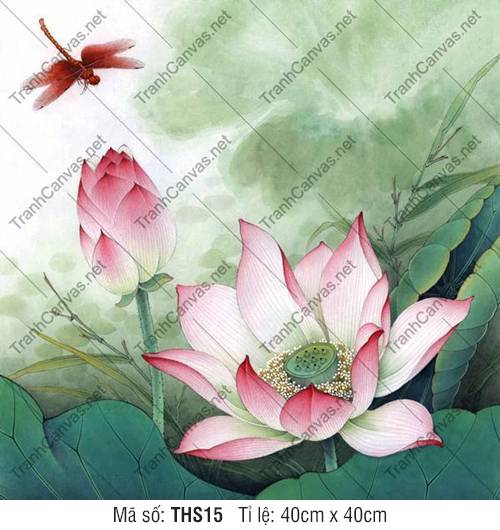 Tranh Hoa Sen Lớn THS15, Hình Hoa Sen Nghệ Thuật