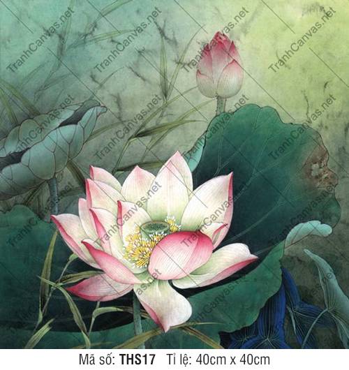 Tranh Hoa Sen Phong Thủy THS17, Tranh Hoa Sen