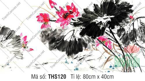 Tranh Hoa Sen Thủy Mặc THS120, Hoa Sen Nghệ Thuật
