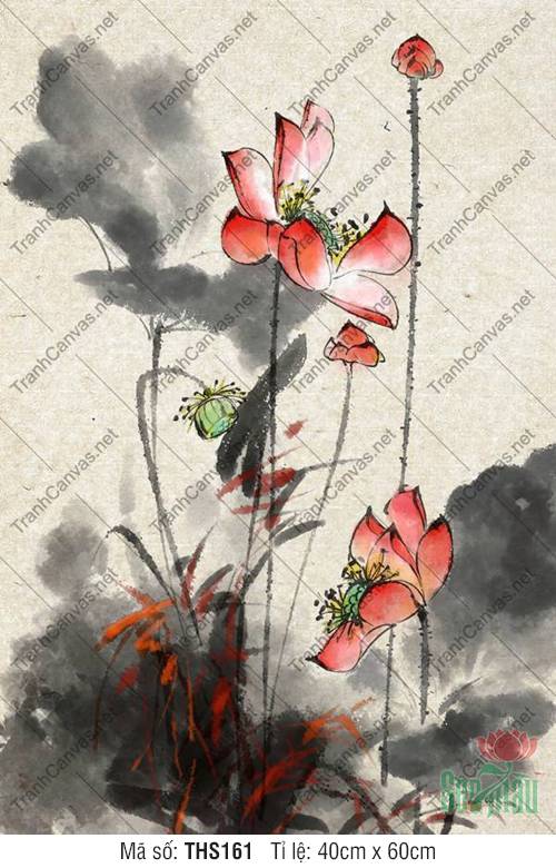 Tranh In Hoa Sen THS161, Hình Ảnh Hoa Sen Đẹp Nhất