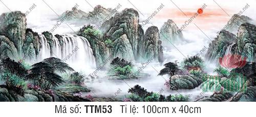 Bán Tranh Thủy Mặc TTM53, Tranh Núi Non Phong Thủy