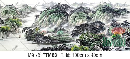 Bán Tranh Thủy Mặc TTM83, Tranh Núi Non Phong Thủy