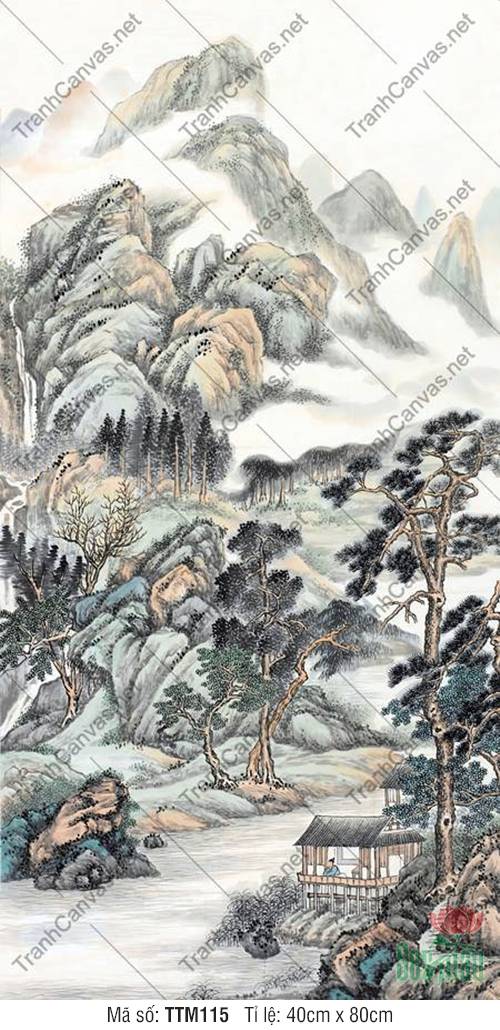 Khung Tranh Thủy Mặc TTM115, Tranh Tường Thủy Mặc