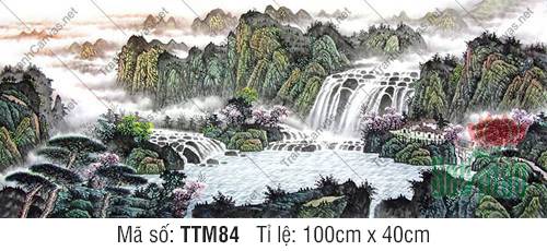 Khung Tranh Thủy Mặc TTM84, Tranh Thủy Mặc Khổ Lớn