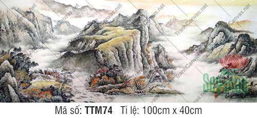 Tranh Núi Non TTM74, Tranh Thủy Mặc Chất Lượng Cao