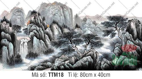 Tranh Thủy Mặc Cổ TTM18, Tranh Thủy Mặc Phong Cảnh