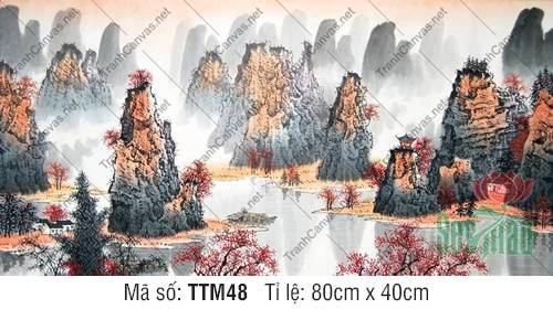Tranh Thủy Mặc Cổ TTM48, Tranh Thủy Mặc Núi Non