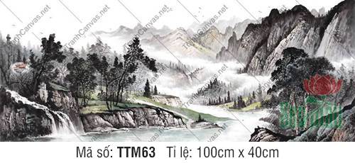 Tranh Thủy Mặc Đẹp Nhất TTM63, Tranh Thủy Mặc Núi