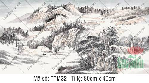 Tranh Thủy Mặc Đẹp TTM32, Tranh Thủy Mặc Treo Tường