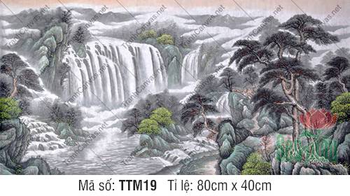 Tranh Thủy Mặc Đơn Giản TTM19, Tranh Thủy Mặc Núi