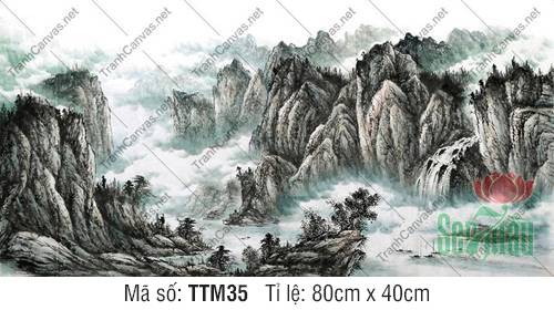 Tranh Thủy Mặc Khổ Lớn TTM35, Tranh Tường Thủy Mặc