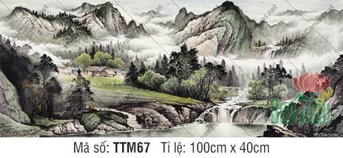 Tranh Thủy Mặc Núi Non TTM67, Tranh Tường Thủy Mặc