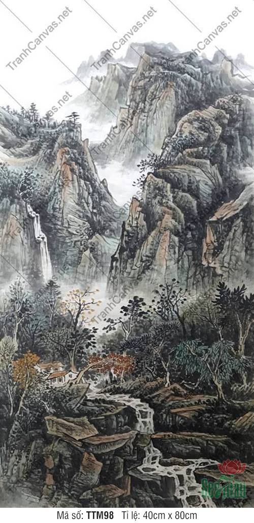 Tranh Thủy Mặc Núi Non TTM98, Tranh Thủy Mặc Đẹp