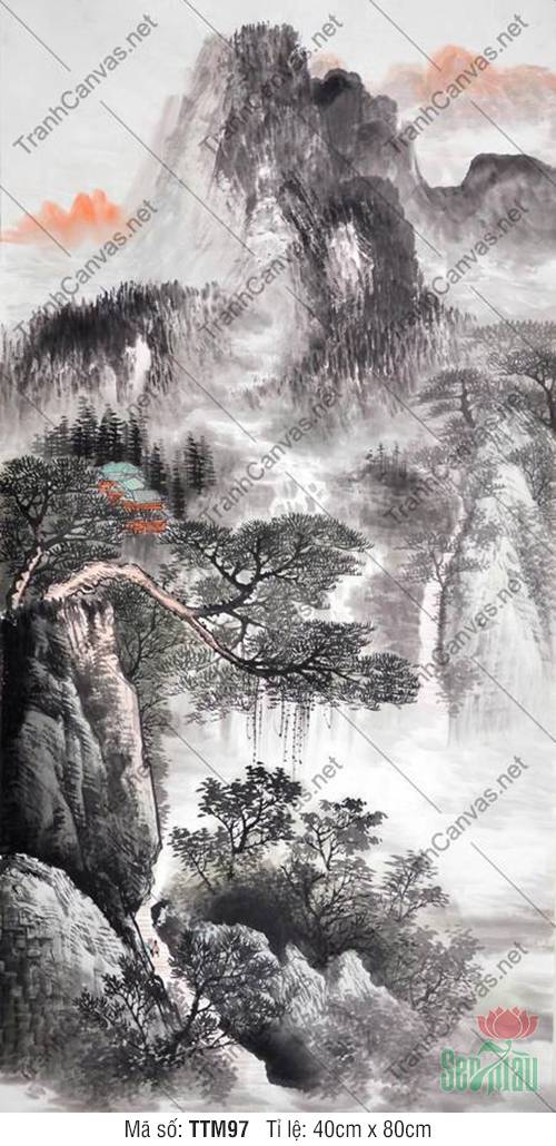 Tranh Thủy Mặc Núi TTM97, Tranh Núi Non Phong Thủy