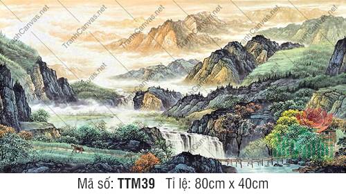 Tranh Thủy Mặc Phong Thủy TTM39, Tranh Thủy Mặc Đẹp