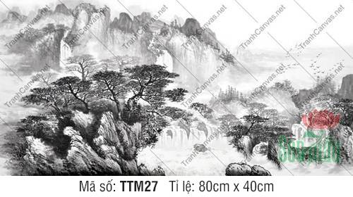 Tranh Thủy Mặc Sơn Thủy TTM27, Bức Tranh Thủy Mặc