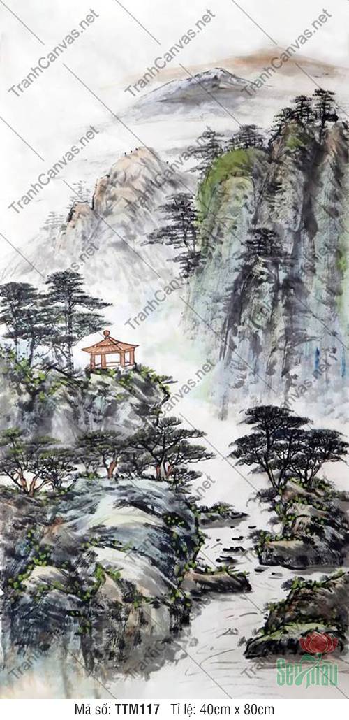 Tranh Thủy Mặc Sông Nước TTM117, Tranh Thủy Mặc
