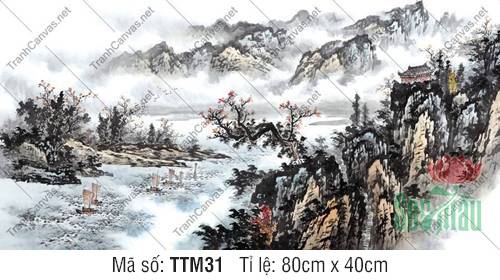 Tranh Thủy Mặc TTM31, Tranh Thủy Mặc Phong Cảnh