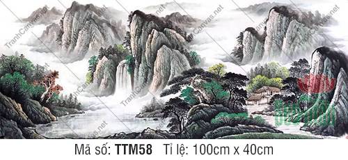 Tranh Thủy Mặc Tối Giản TTM58, Tranh Thủy Mặc Đẹp