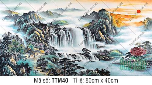Tranh Thuỷ Mặc Treo Phòng Khách TTM40, Tranh Thủy Mặc Đẹp Nhất