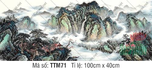 Tranh Thủy Mặc Treo Phòng Khách TTM71, Tranh Thủy Mặc