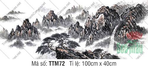 Tranh Thủy Mặc Treo Tường TTM72, Tranh Thủy Mặc Đẹp