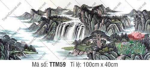 Tranh Thủy Mặc Xưa TTM59, Tranh Núi Non Phong Thủy