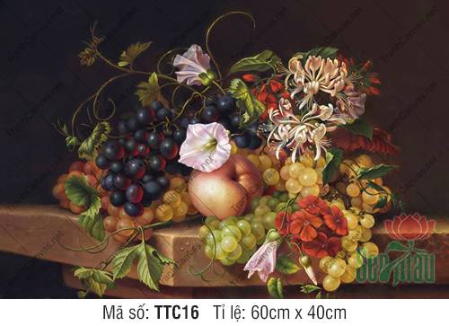 Tranh Tĩnh Vật Sơn Dầu TTC16, In Tranh Tĩnh Vật