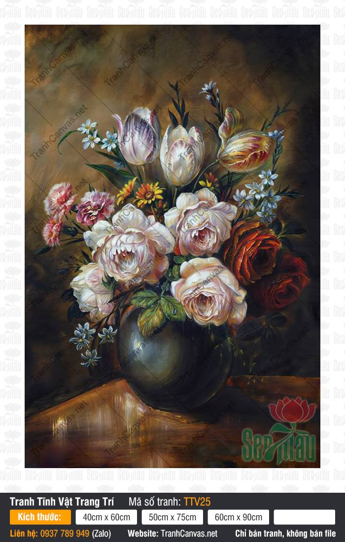 Tranh Tĩnh Vật Nghệ Thuật Đẹp Nhất TTV25, Tranh In Tĩnh Vật, Tranh Tĩnh Vật Trang Trí, Tranh Canvas Treo Phòng Làm Việc