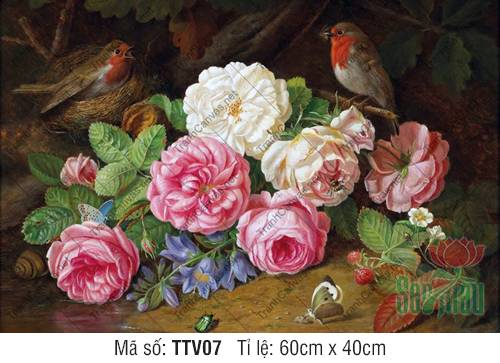 Tranh Tĩnh Vật Hoa Đẹp Nhất TTV07, Tranh Tĩnh Vật