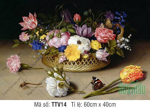 Tranh Tĩnh Vật Sơn Dầu TTV14, In Tranh Tĩnh Vật